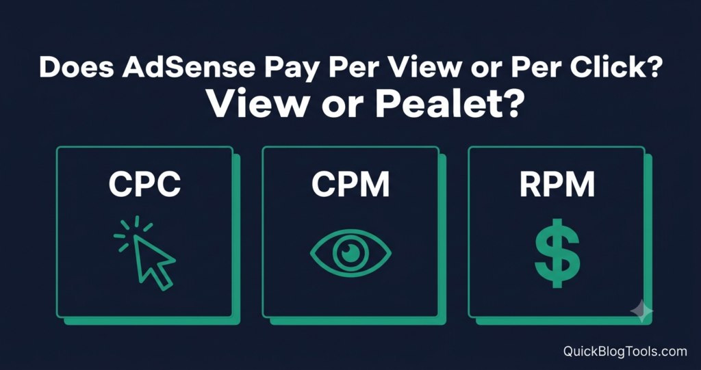 does adsense pay per view or per click — CPC vs CPM vs RPM explained for bloggers